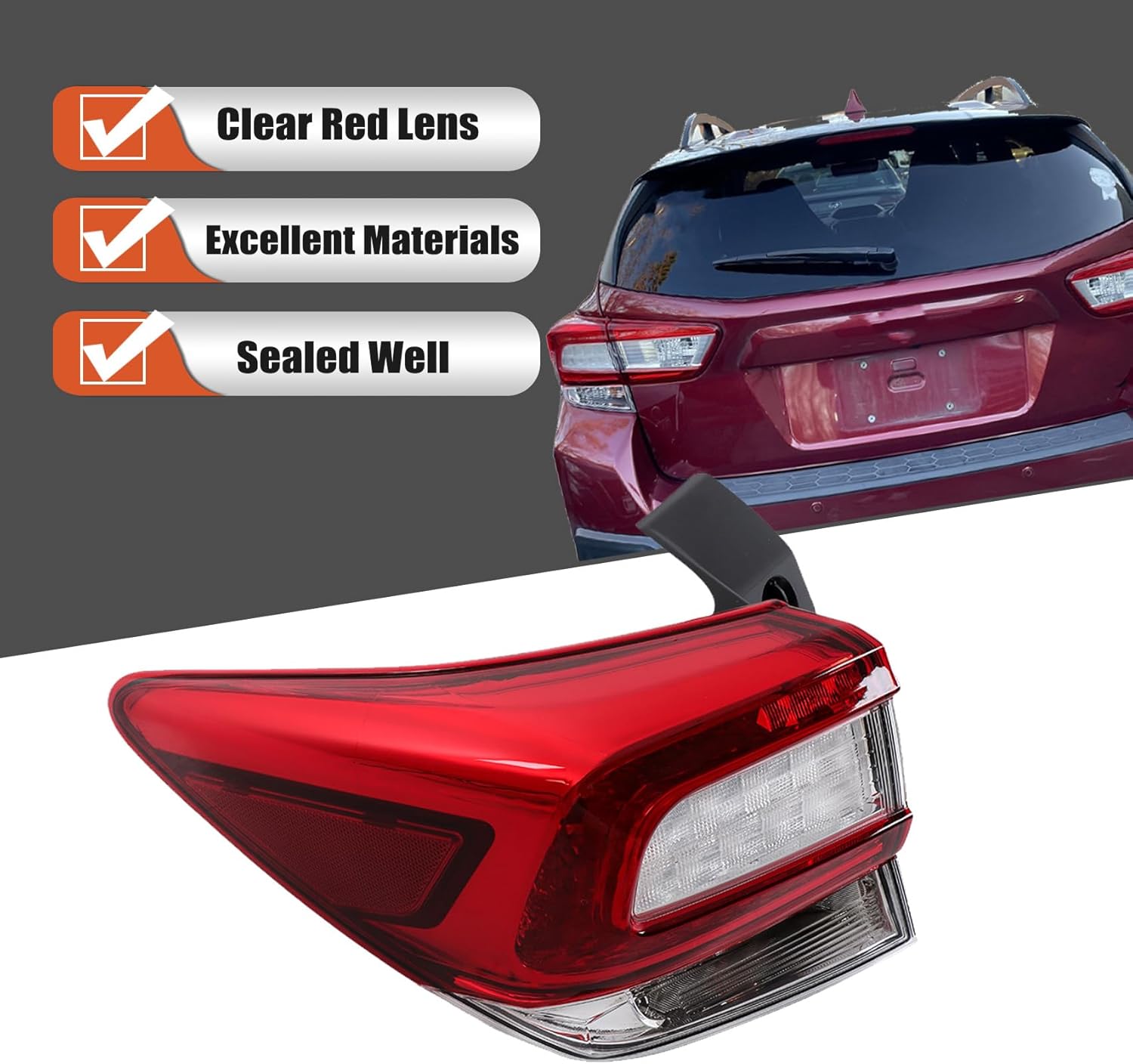 labwork Left Outer Rear Tail Light Replacement for Subaru Crosstrek 2018-2019 Subaru Impreza Hatchback Wagon 2017-2019 Rear Tail Lamp Assembly SU2804109 84201FL03A