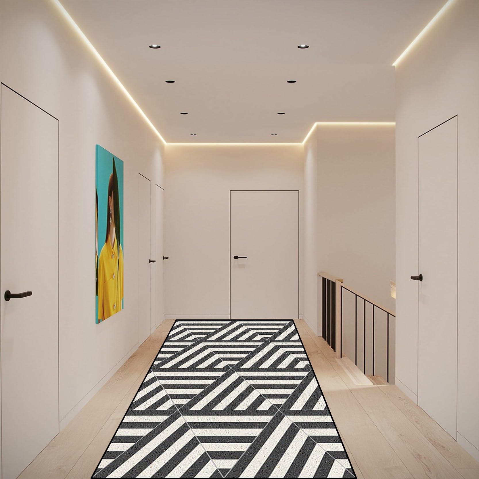 Tapis de couloir lavable et durable 40x440cm avec dossier antidérapant