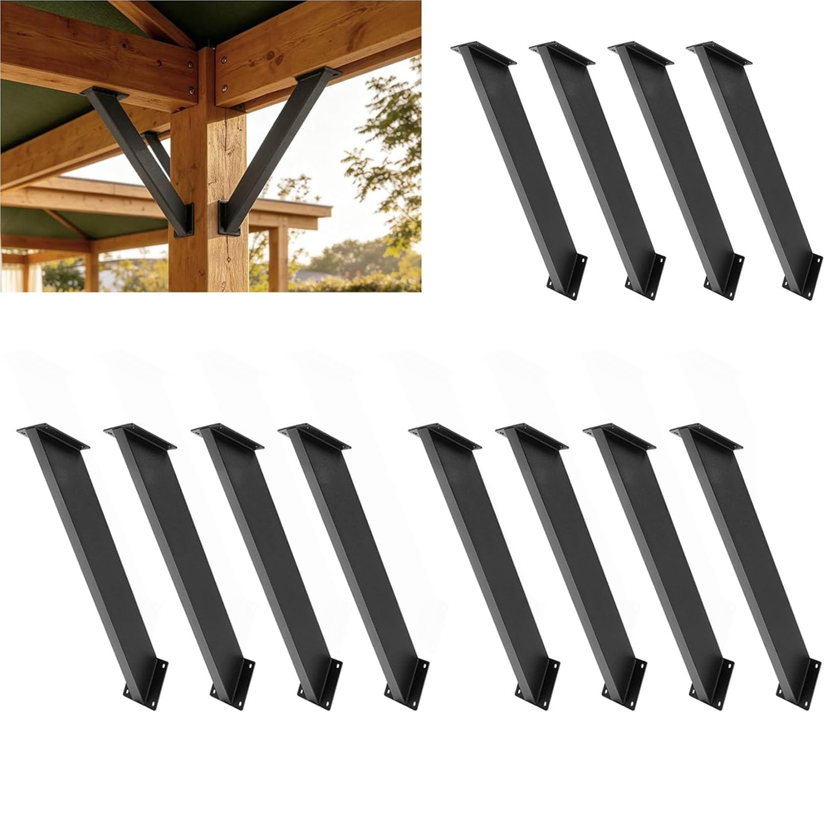 LQSYBHD Heavy Duty Connector Brace Bracket 45-Degree Angle Corner Braces Inside Joint Bracket for Post and Beam Wood Frame DIY Connector Inside Mount Corner Connector(Size:12pcs)