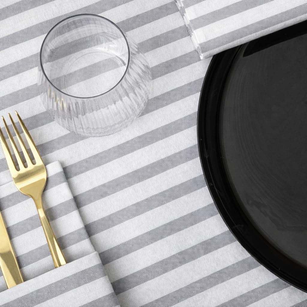 Made in Italy Linen-Feel Disposable Guest Towels - Premium Airlaid Cloth-Like Bathroom Napkins, Soft & Absorbent Luxury Hand Towels, Elegant Striped Dinner Napkins for Parties