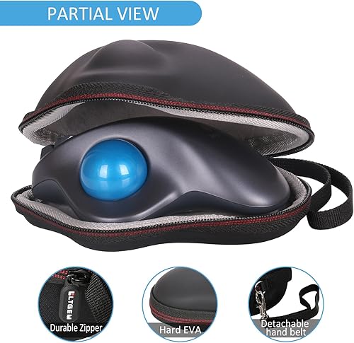 Miniatura 3 de LTGEM - Funda compatible con Logitech Ergo M575 / M575S / M570 mouse ergonómico inalámbrico Trackball, negro y gris (solo funda) Negro + gris,Negro