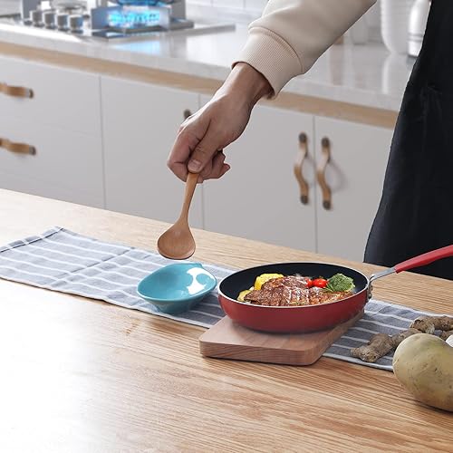 Miniatura 2 de ONTUBE Juego de 5 cucharas de cerámica para mesa de buffet, soporte para cucharas de cocina para el hogar y la cocina, 6.5 pulgadas MixColor