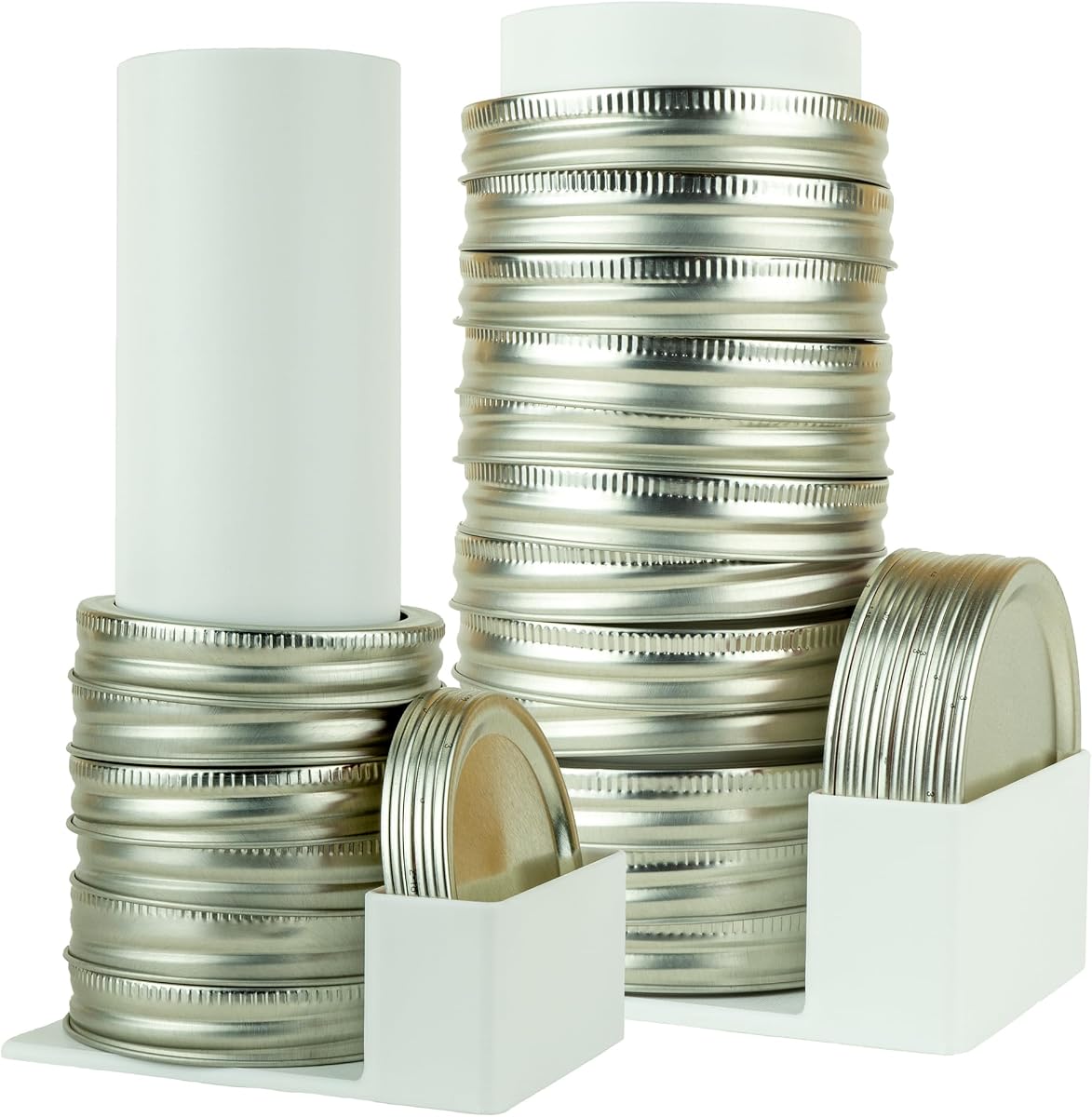 Mason Jar Lid Organizer & Holder | Storage Rack for Canning Jar Lids and Rings | Vertical Stacking Kitchen Organization | Compatible with Regular and Wide Mouth | Holds 20 Lids & 20 Rings (2 Pack)