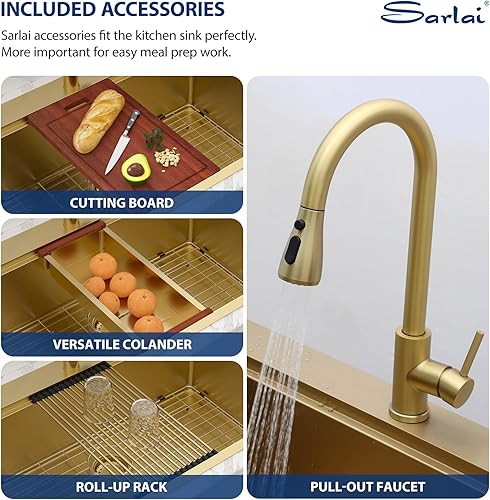 Miniatura 95 de Sarlai Fregadero de barra de 21 gotas de acero inoxidable - Fregadero de cocina de 21 x 20 pulgadas, estación de trabajo de montaje superior, acero