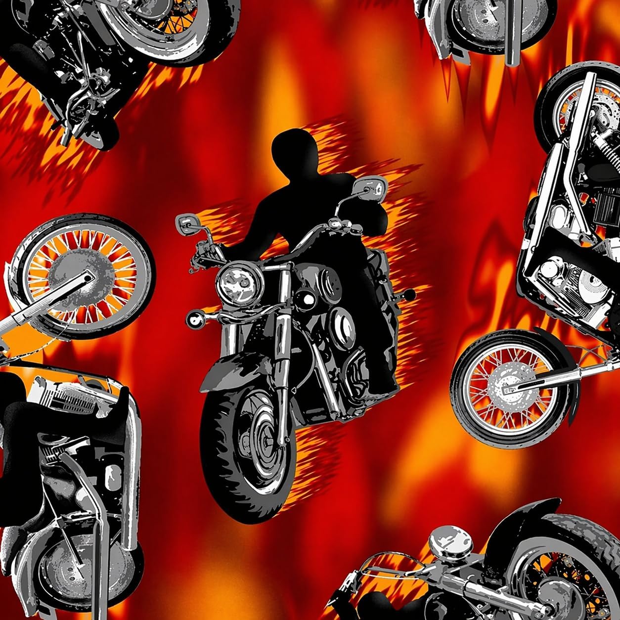 Pico Textiles 2 Yards Bolt - Motorcycle Fleece Fabric - Sold by The Bolt - Print Fleece Fabric - Ideal for Sewing Projects, Scarves, No Sew Throws and Tie Blankets