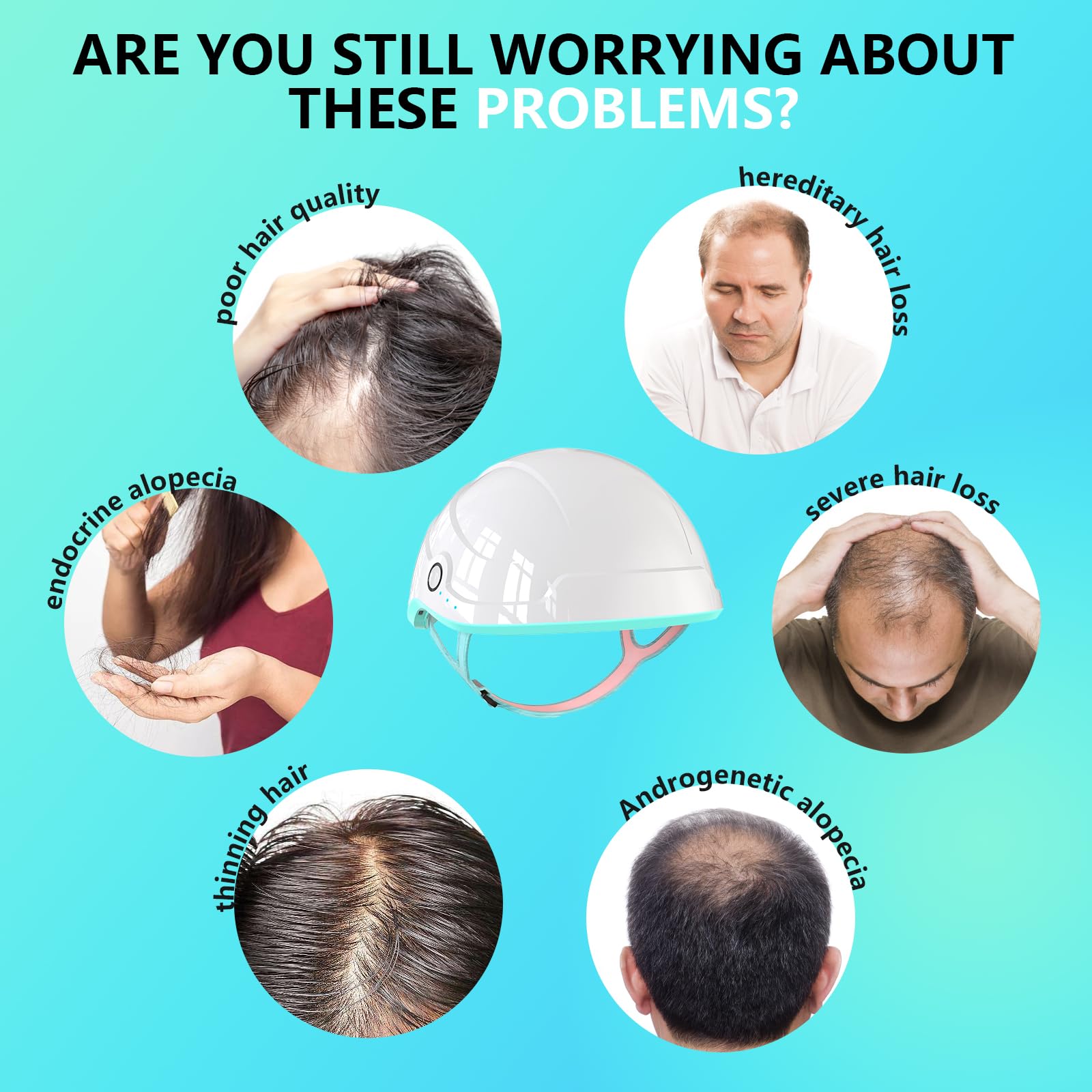 iKeener Système Croissance Cheveux Laser-Traitements Perte Cheveux Approuvés FDA pour Hommes et Femmes,Produits Croissance aux Cheveux Clairsemés,Repousse Cheveux Casque Laser,Thérapie Lumière Rouge