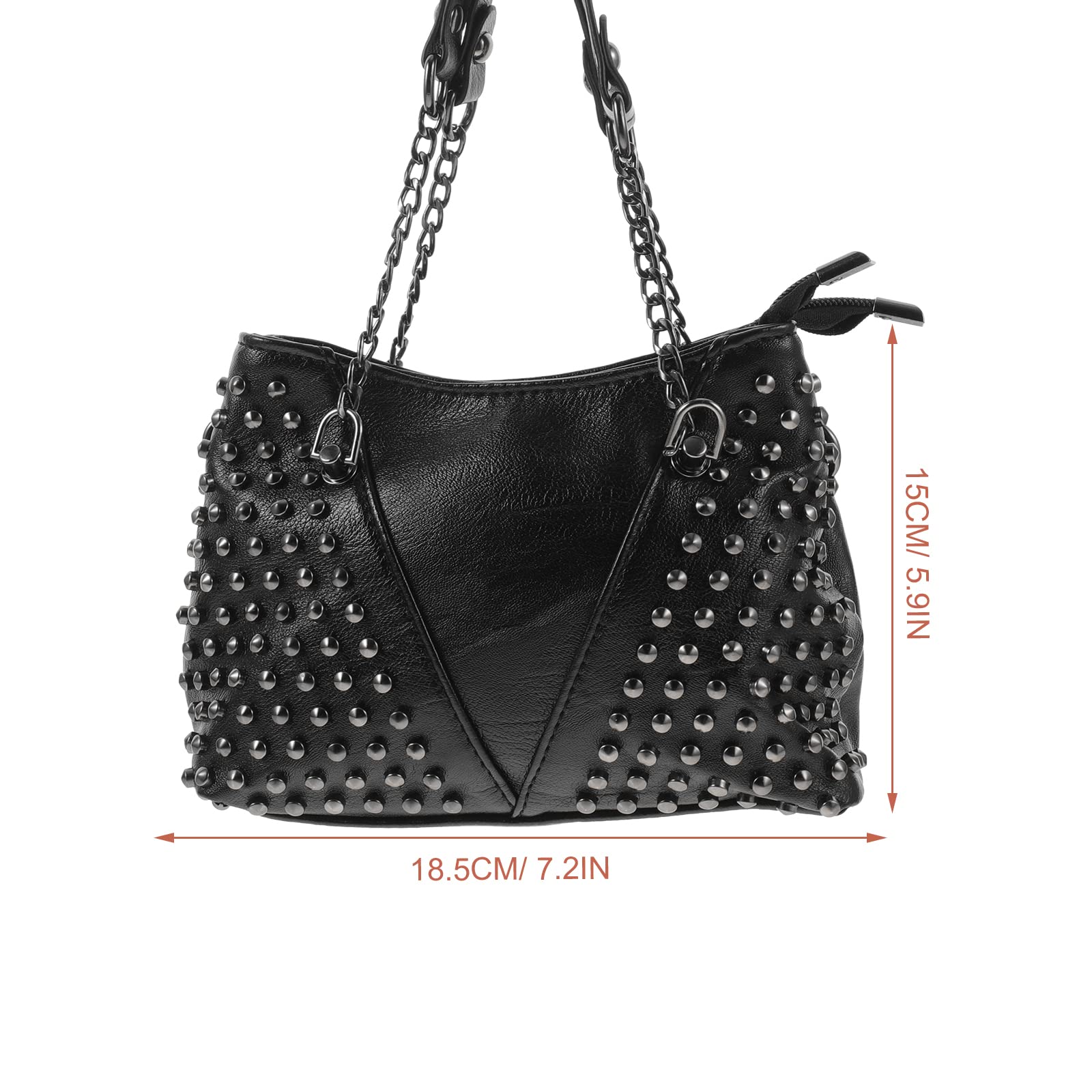 Deinet スタッズ付きブラックショルダーバッグ deinetスタッズ付き黒ショルダーバッグ