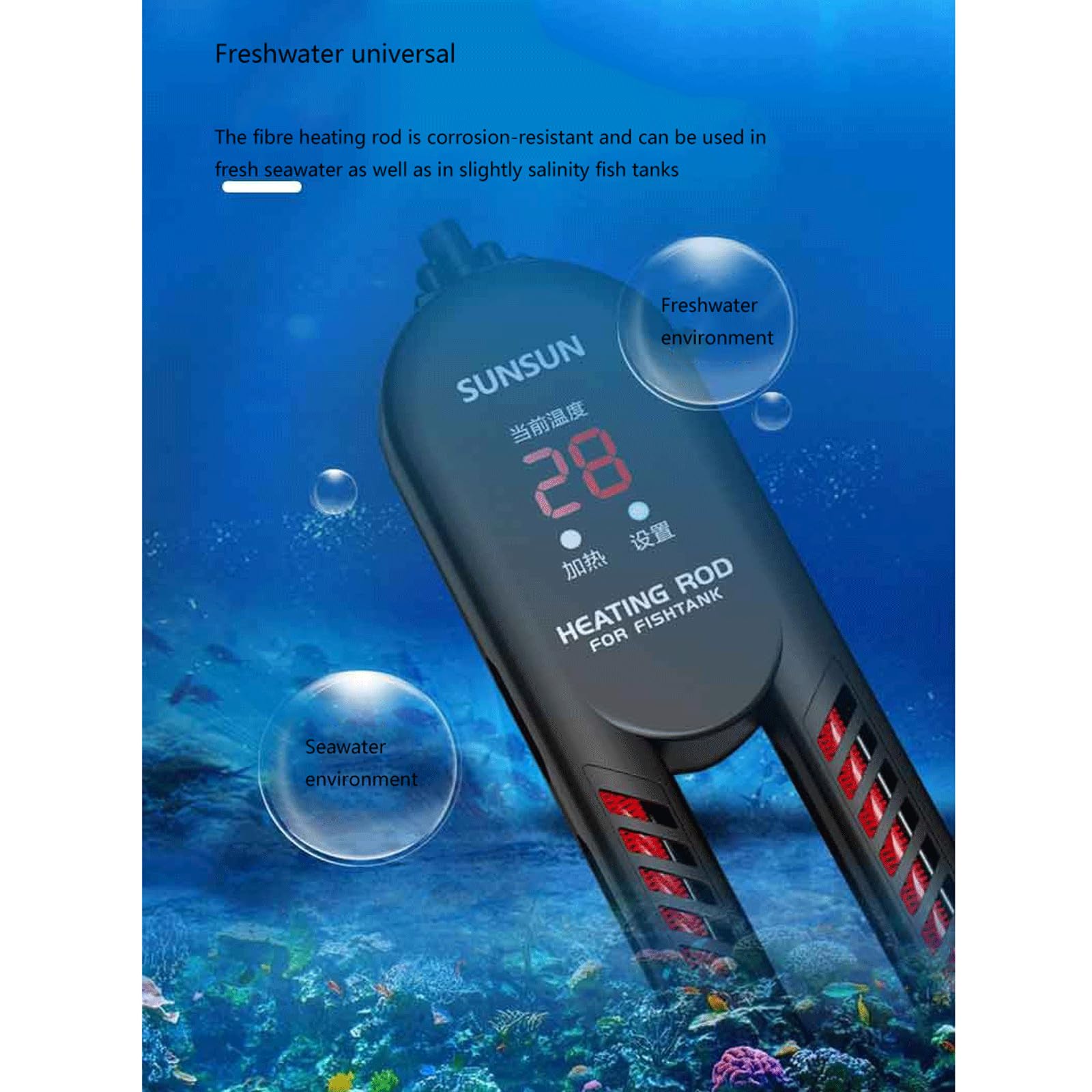 Termostato per Asta riscaldante per Acquario Riscaldatore Termostato per Acquario, 800 W (300 W)