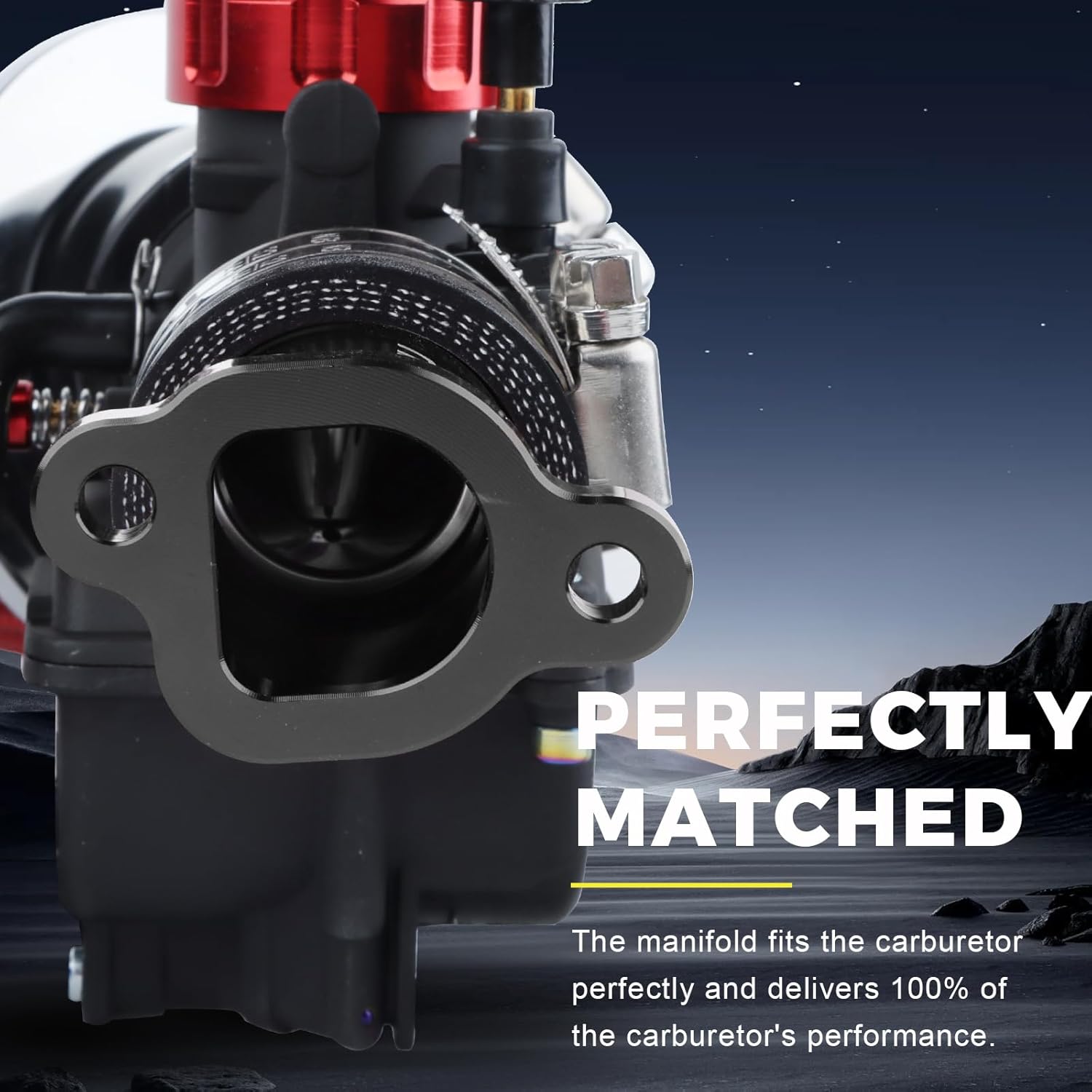 NIBBI Predator 212 Carburetor Kit,212 Predator Performance Part Intake Pipe Inlet Manifold For Mini Bike 196cc/212cc/224cc Engine GX160 GX200 with Air Filters (Black)