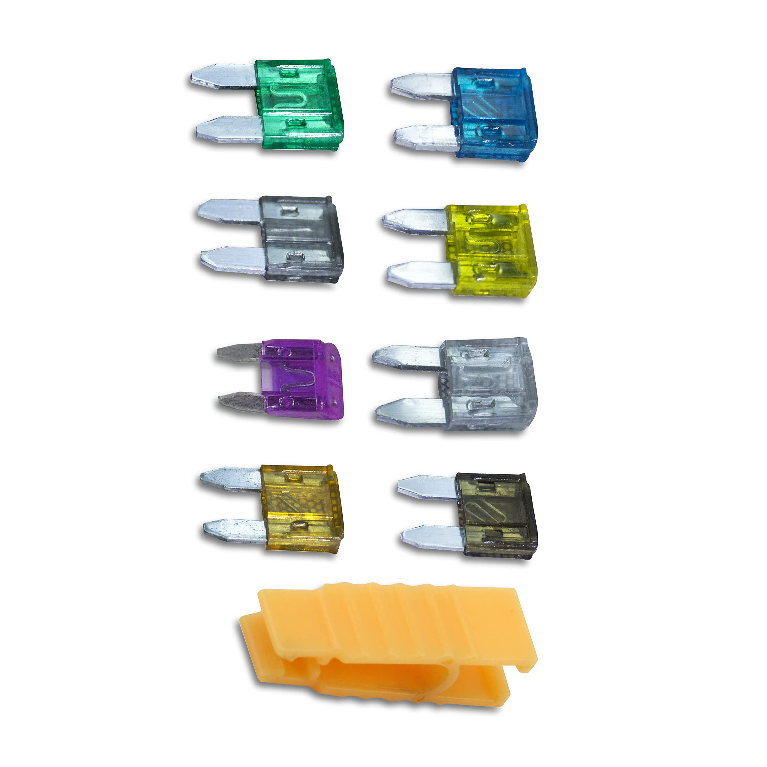 Mini Car Fuses Assorted Blade Fuse 2A 3A 5A 7.5A 15A 20A 25A 30A with a Fuse Puller/Clip for Auto Car Boat Automotive Replacement Fuses, motorhome parts accessories in fuse box(Pack of 9)