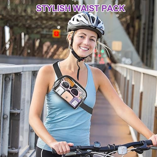 Miniatura 3 de Riñonera transparente para mujeres y hombres, riñoneras de moda, Negro -, Deporte