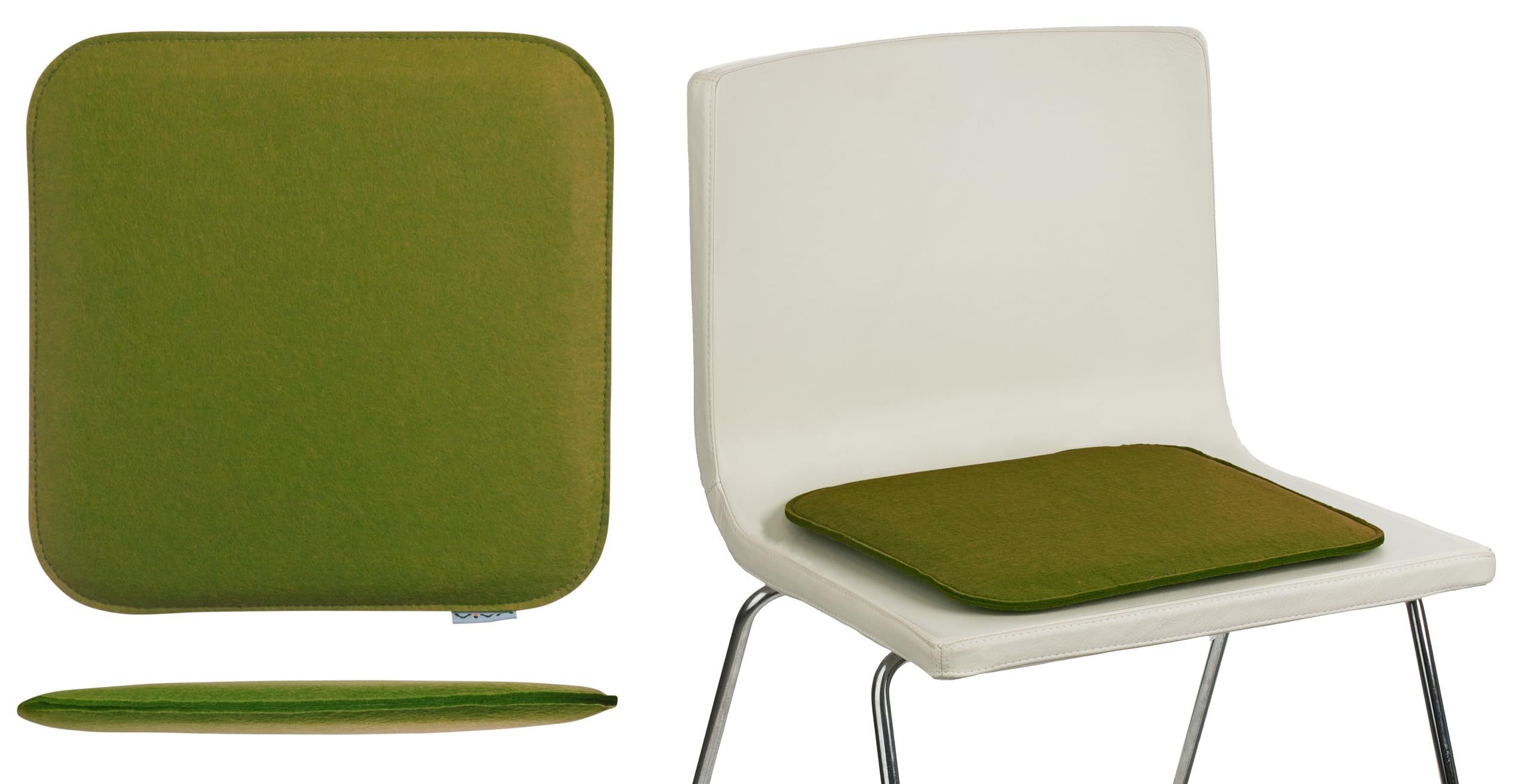 Cuscino per sedia in feltro 35 x 35 x 2 cm verde scuro 6 pezzi