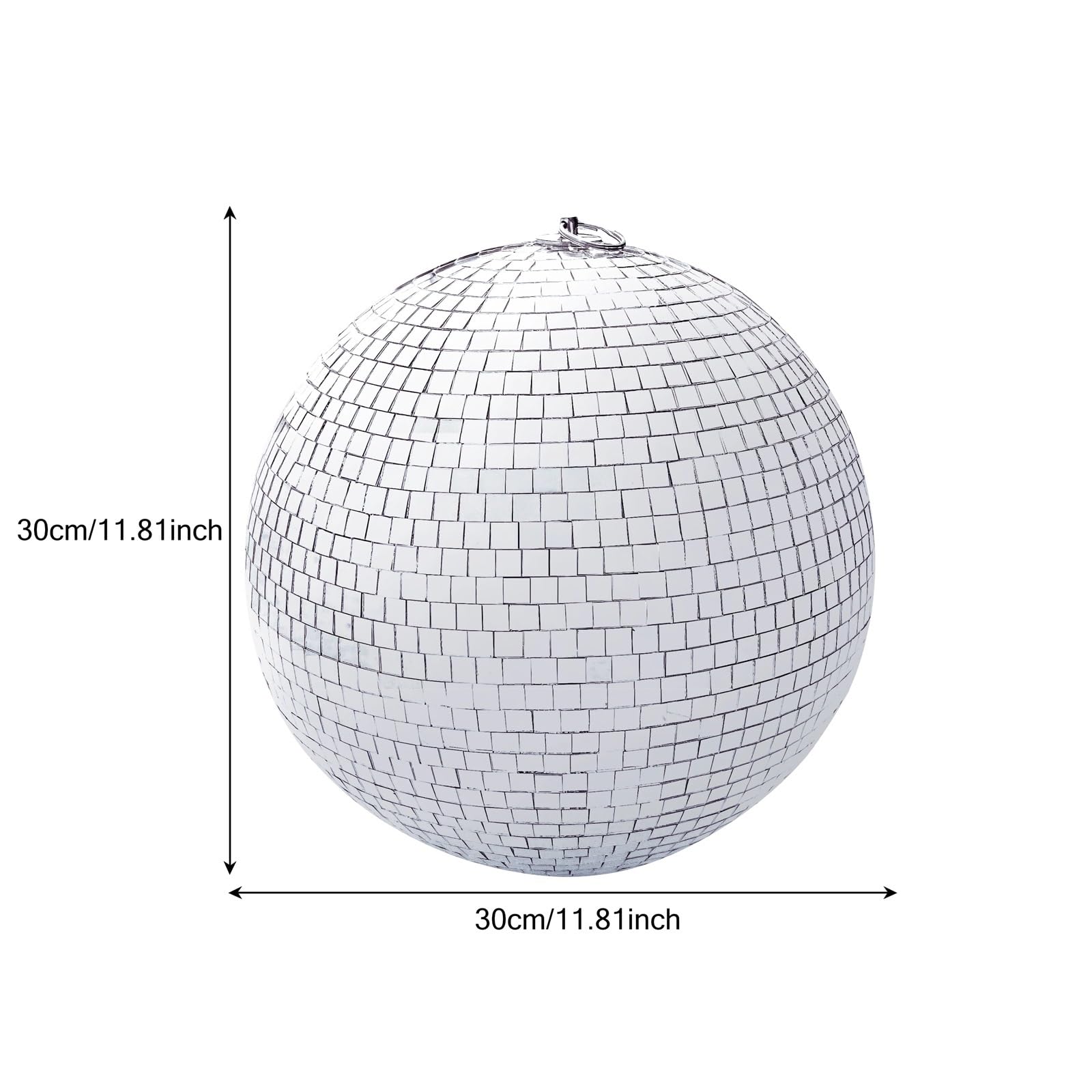 Dekoracja imprezowa lustrzanej kuli dyskotekowej, Disco Kula lustrzana srebrna 12 cali (30 cm)