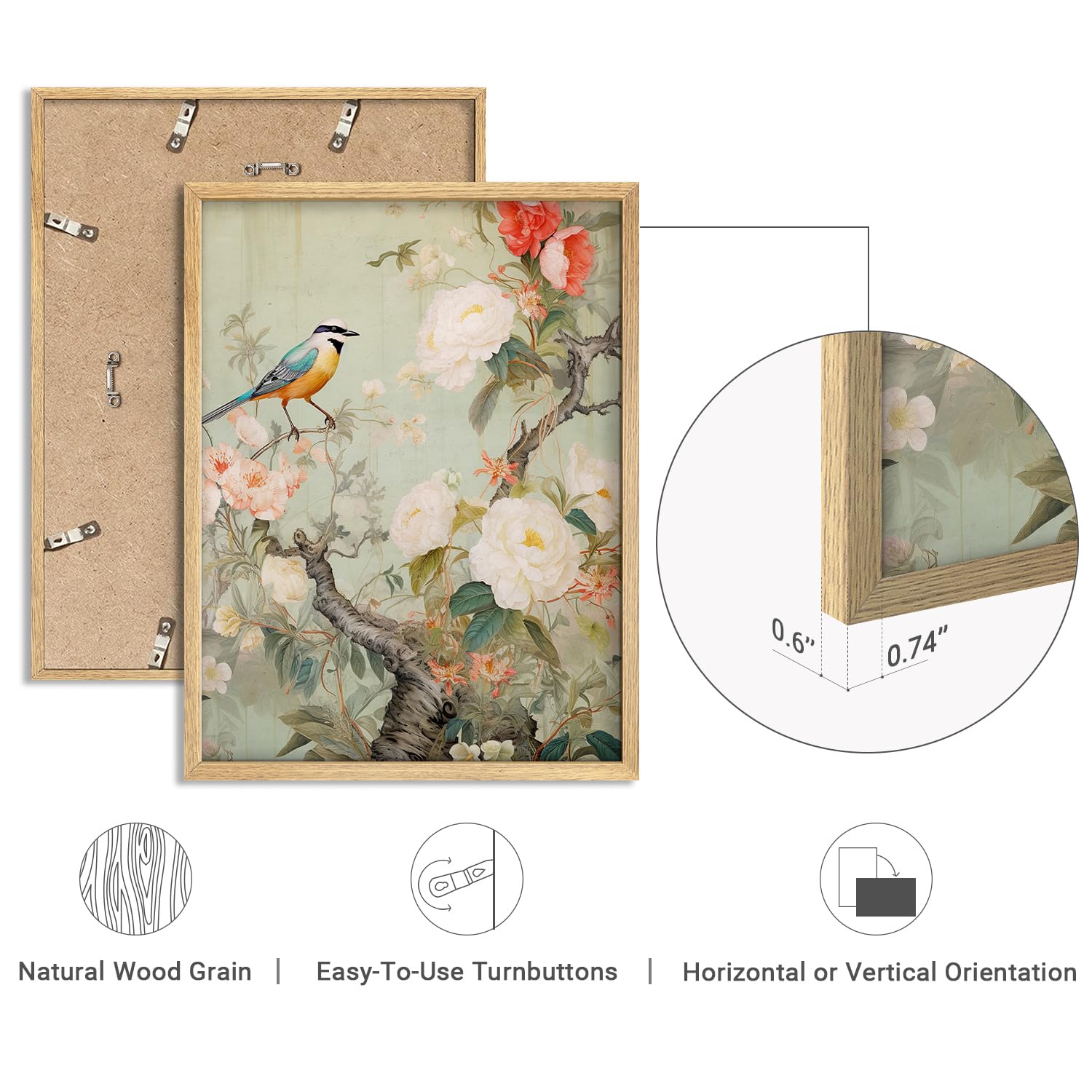 Amazon.co.jp: SIGNWIN フレーム入りセット シノワズリ 鳥と花