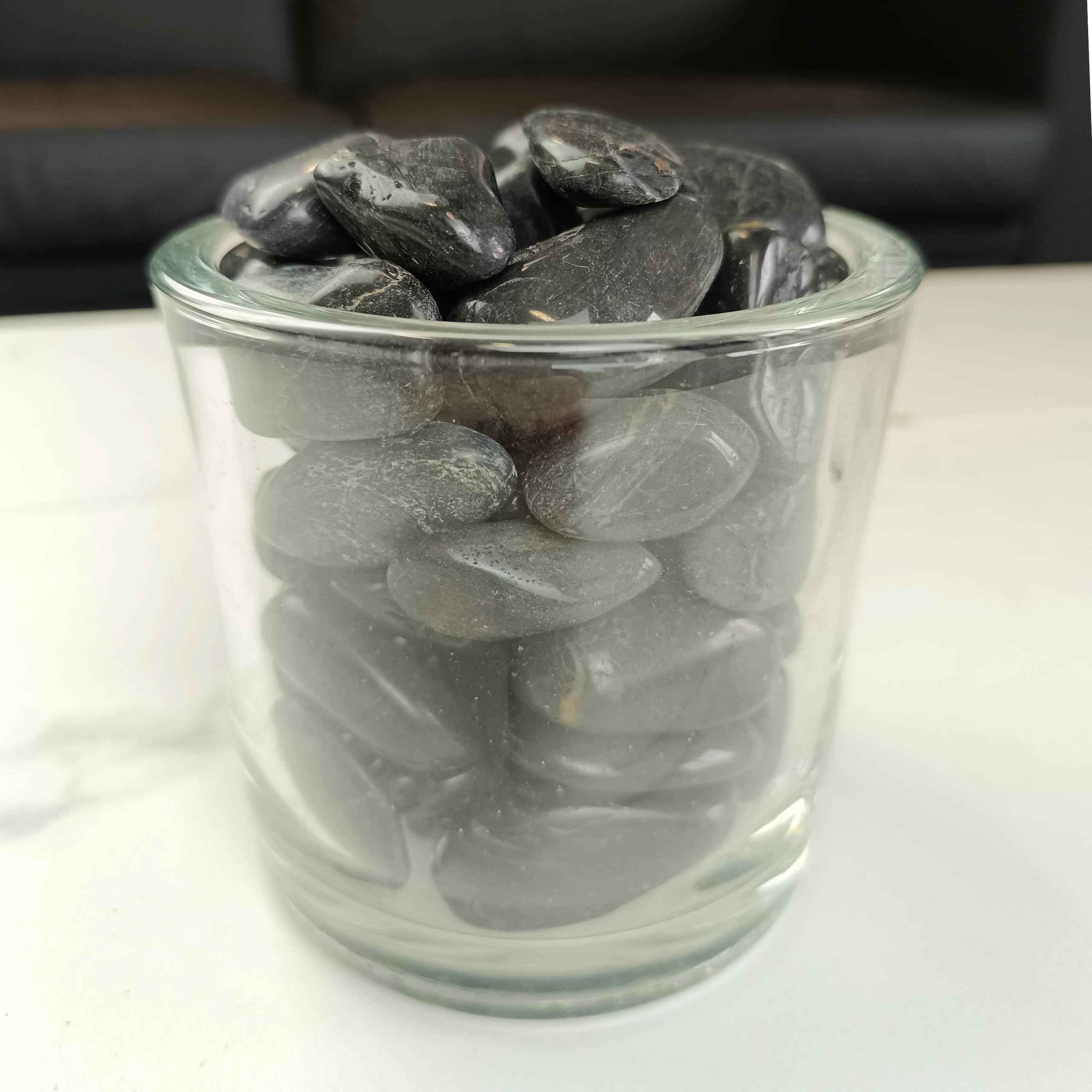 Dekosteine schwarz poliert 20 kg, Kieselsteine Garten 5-8 cm, Zierkies für Vasen, Flusssteine, Ziersteine, Flusssteine Pflanzen, Deko-Kies, Steine-Garten, Kies, Flusskiesel, Schwarze Steine Deko