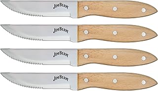 Jim Beam Steak Knife Set (4 Pack), JB0165, 10", Brown