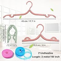 Vista 2 de 24 perchas de viaje, perchas plegables portátiles, perchas de ropa con tendederos, tendedero plegable para viajes, perchas de plástico plegables