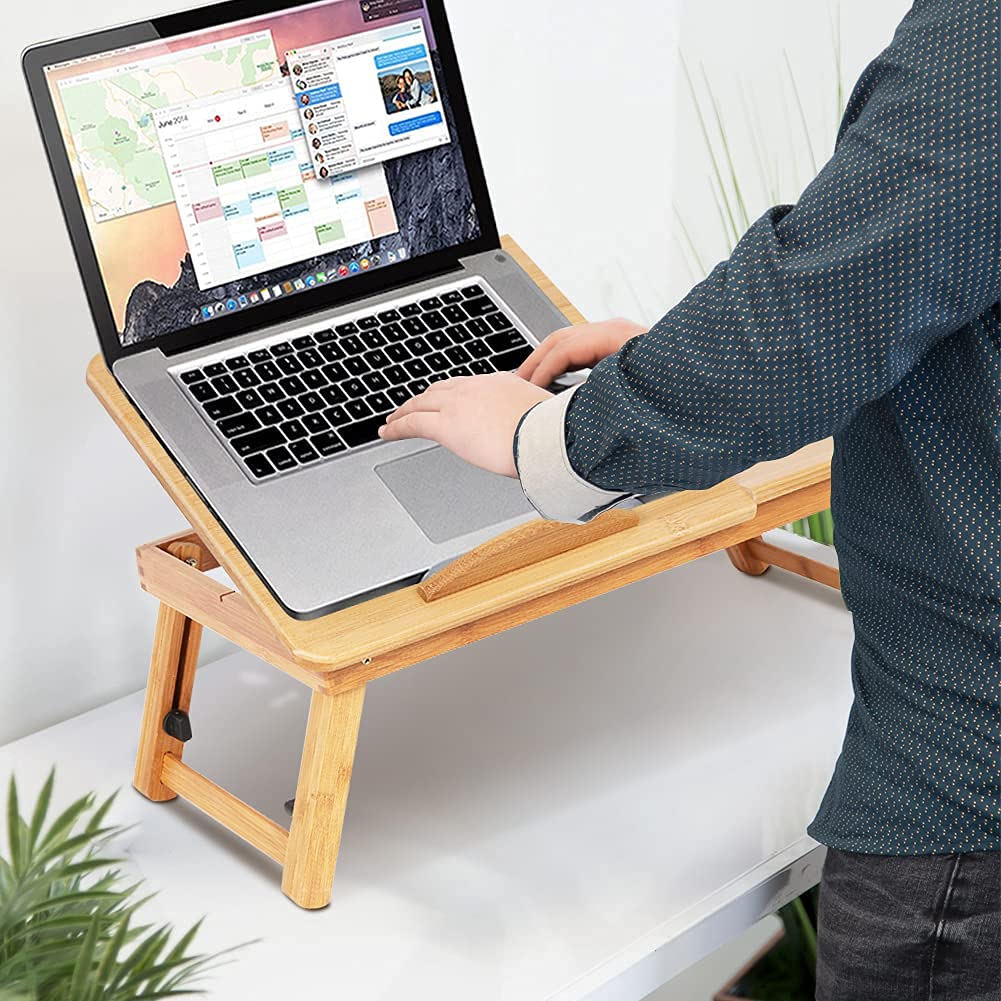 Tavolo Pieghevole Per Laptop - Regolabile In Altezza, Nero, Multiuso