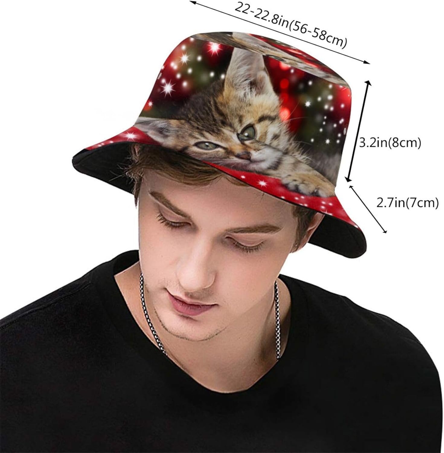 Bucket Hat for Women Men Merry Christmas Fisherman Hats Outdoor Travel Beach Sun Caps New Year Decoration - Image 3