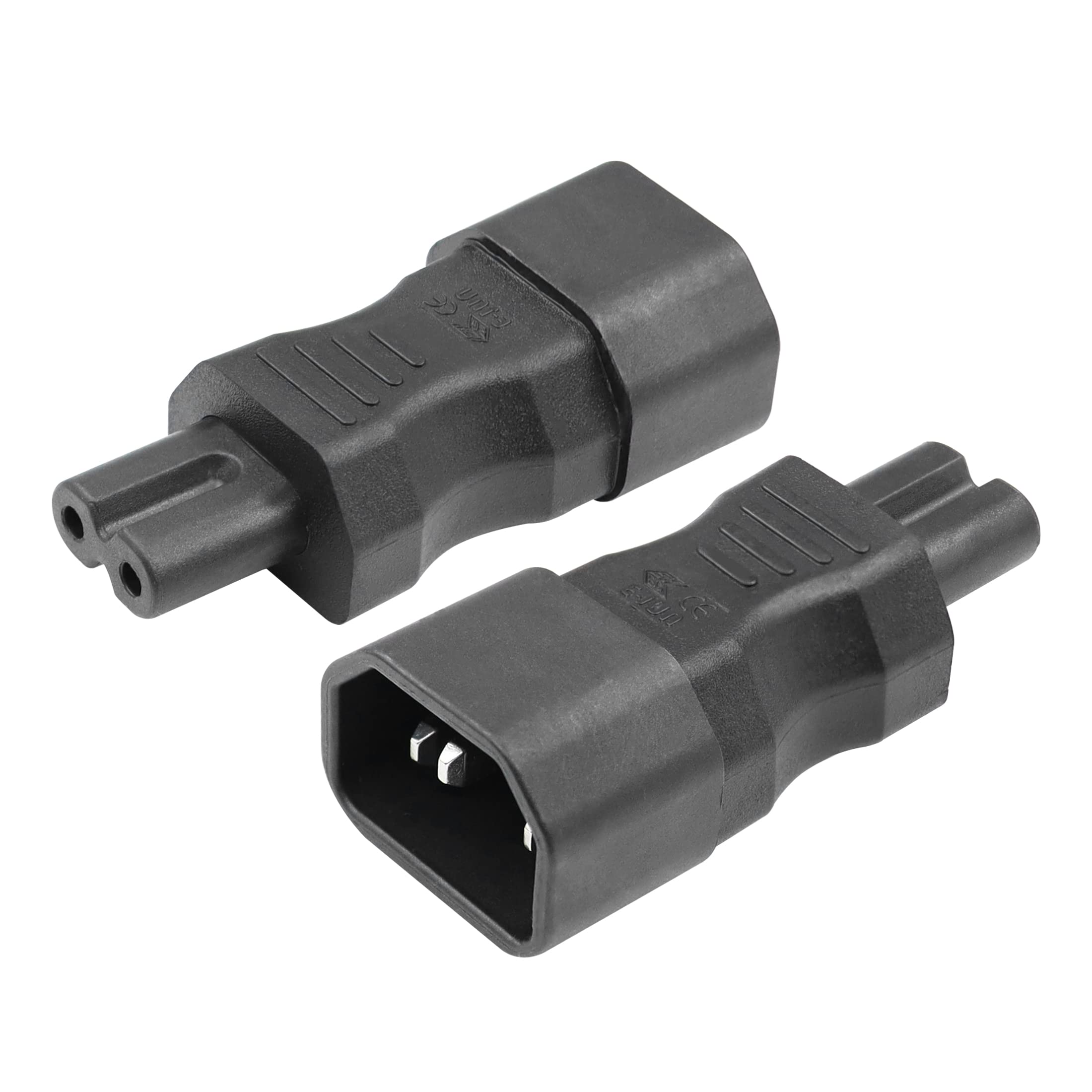 Adattatore Prolunga Elettrica Angolata YACSEJAO - C14 Maschio A C7 Femmina, 2 Pezzi, 90 Gradi - 2