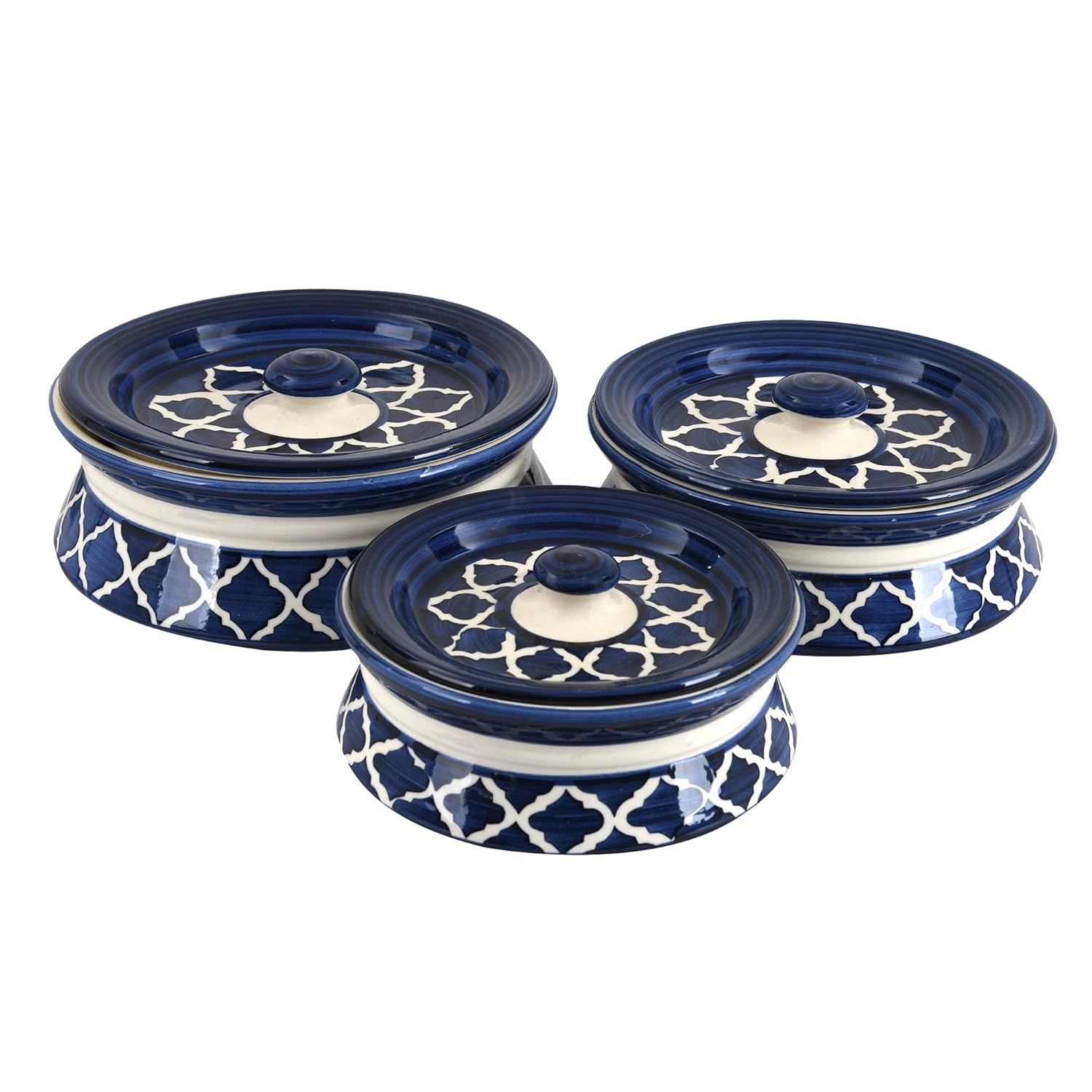 Buy Curatehomes Ceramic Serving Bowl Setwith Lid/Donga Set With Lid