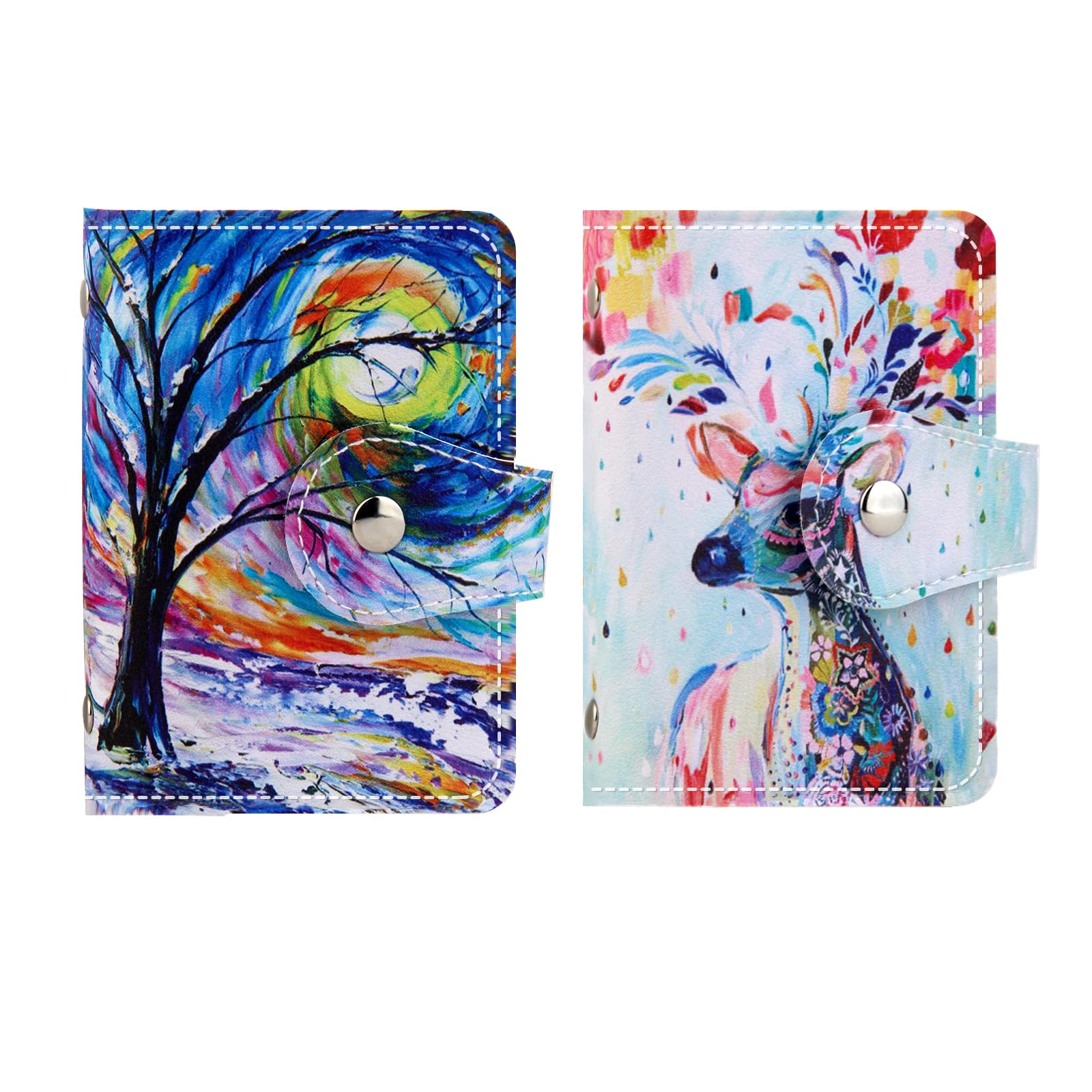 PRIVILLA 2 Pcs Credit Card Holder and business card holder，Sd Card Holder Each Has 26 Card Organizers, 2024 New Credit Card Holders book for Men and