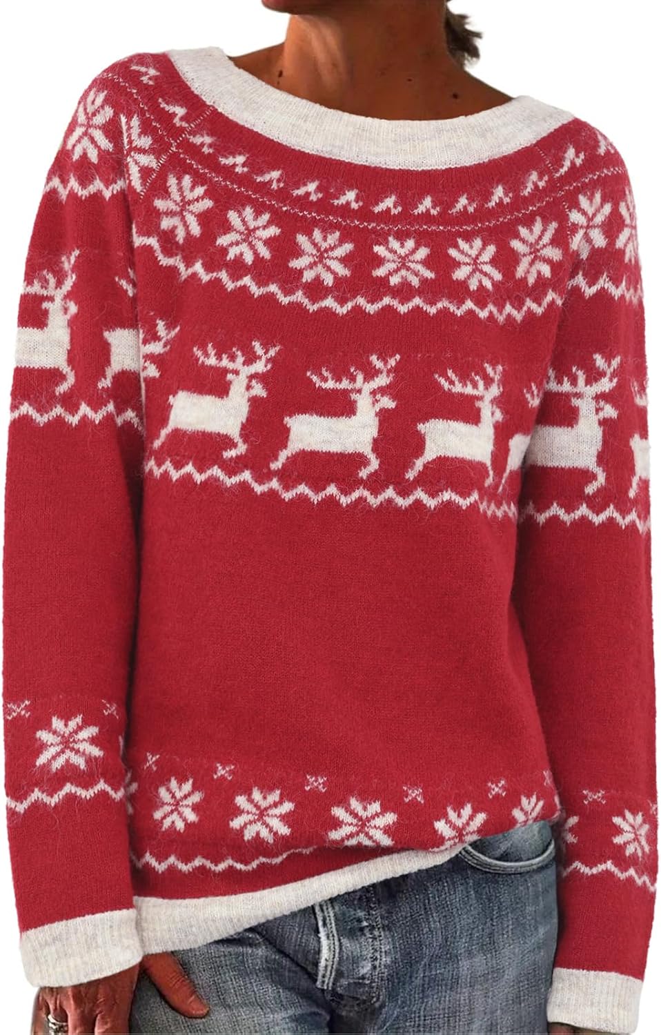 Womens Fair Isle Sweaters Fall Winter Trendy Vintage Sweater Seniors Crewneck Knit Wool Pullover Tops 2025