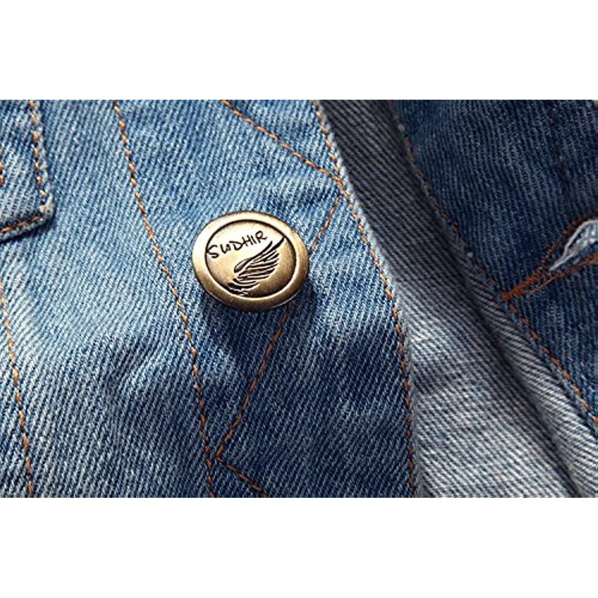 Hommes Denim Gilet Veste Décontractée Classique Manches Vestes