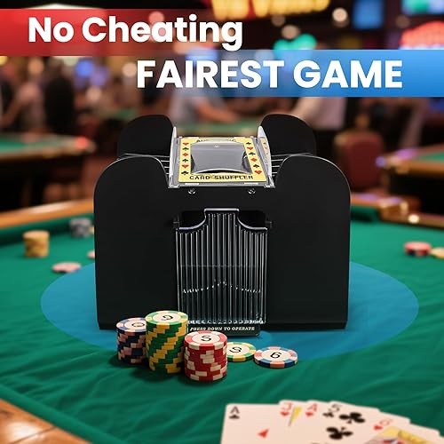 Miniatura 9 de Lineba Automatic Card Shuffler 6 Deck, Electric Heavy Duty Card Shuffler Casino Playing Card Shuffler for UNO, Phase 10, Skip-Bo, Texas Hold'em,