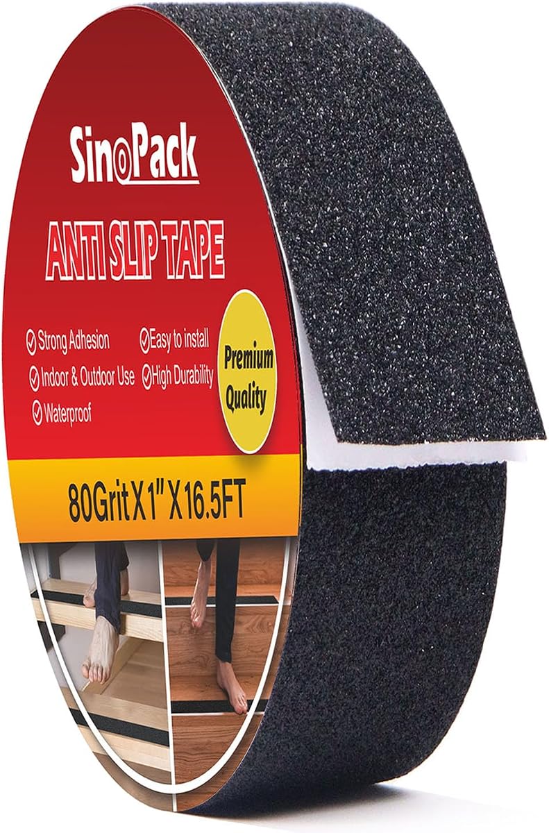 Anti Slip Grip Tape, Outdoor Grip Tape for Stairs, Stair Grips Non Slip for Skateboards 1in x16.5 FT