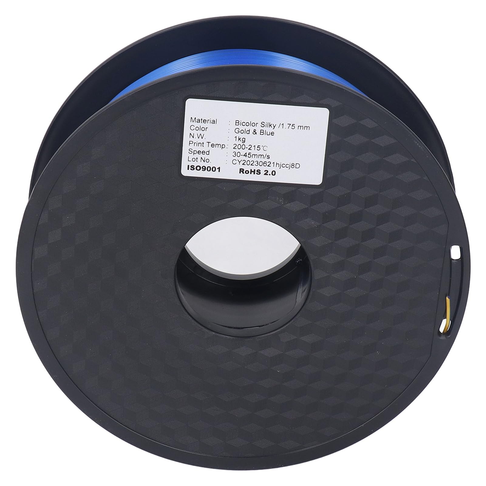 1.75 mm dos colores de seda filamento dorado azul 3d impresión consumible 30 45 mm/s velocidad para diseños exquisitos