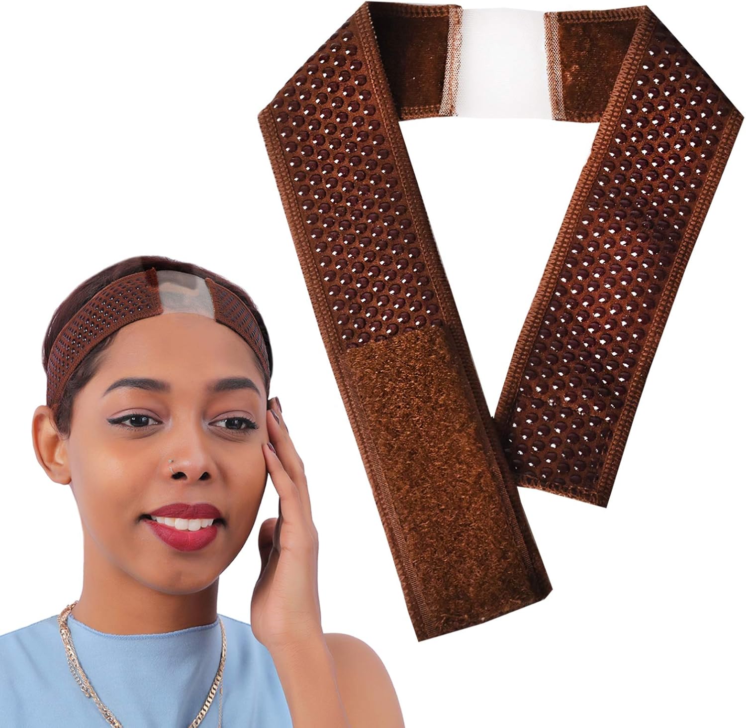 Smilco Doublesided Lace Wig Grip Headbands for Women,Velvet Silicone