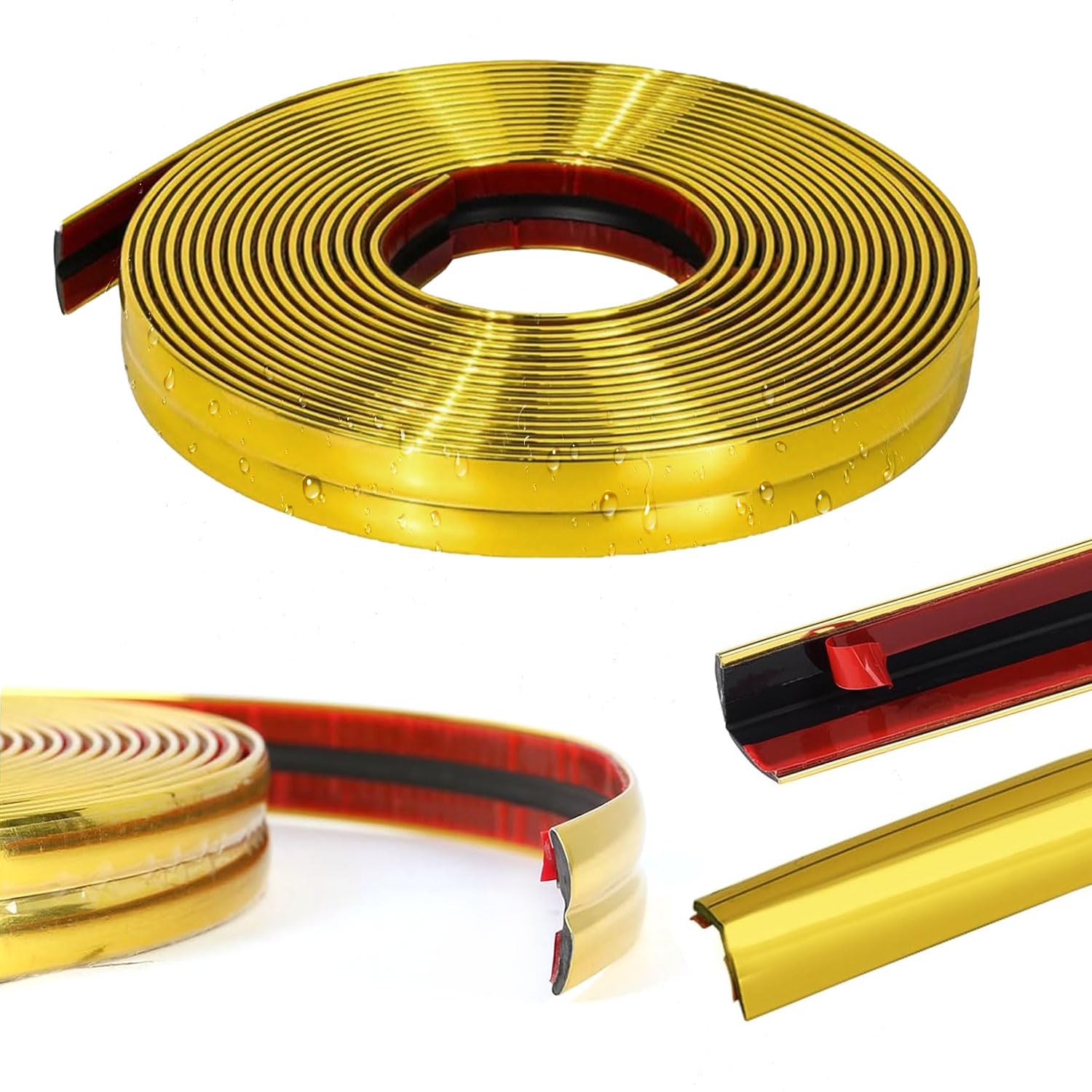 Modanatura Adesiva Autoadesiva In PVC - Listello Flessibile Per Pareti, Soffitti E Angoli - Bianco 8M - Foto 11