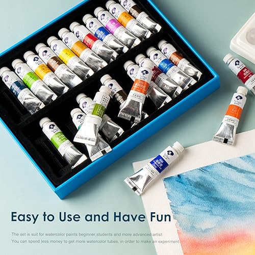 Miniatura 5 de Pintura acuarela Paul Rubens, 24 colores vibrantes altamente pigmentados, 0.2 fl oz cada tubo, perfecto para pintores, artistas, aficionados,