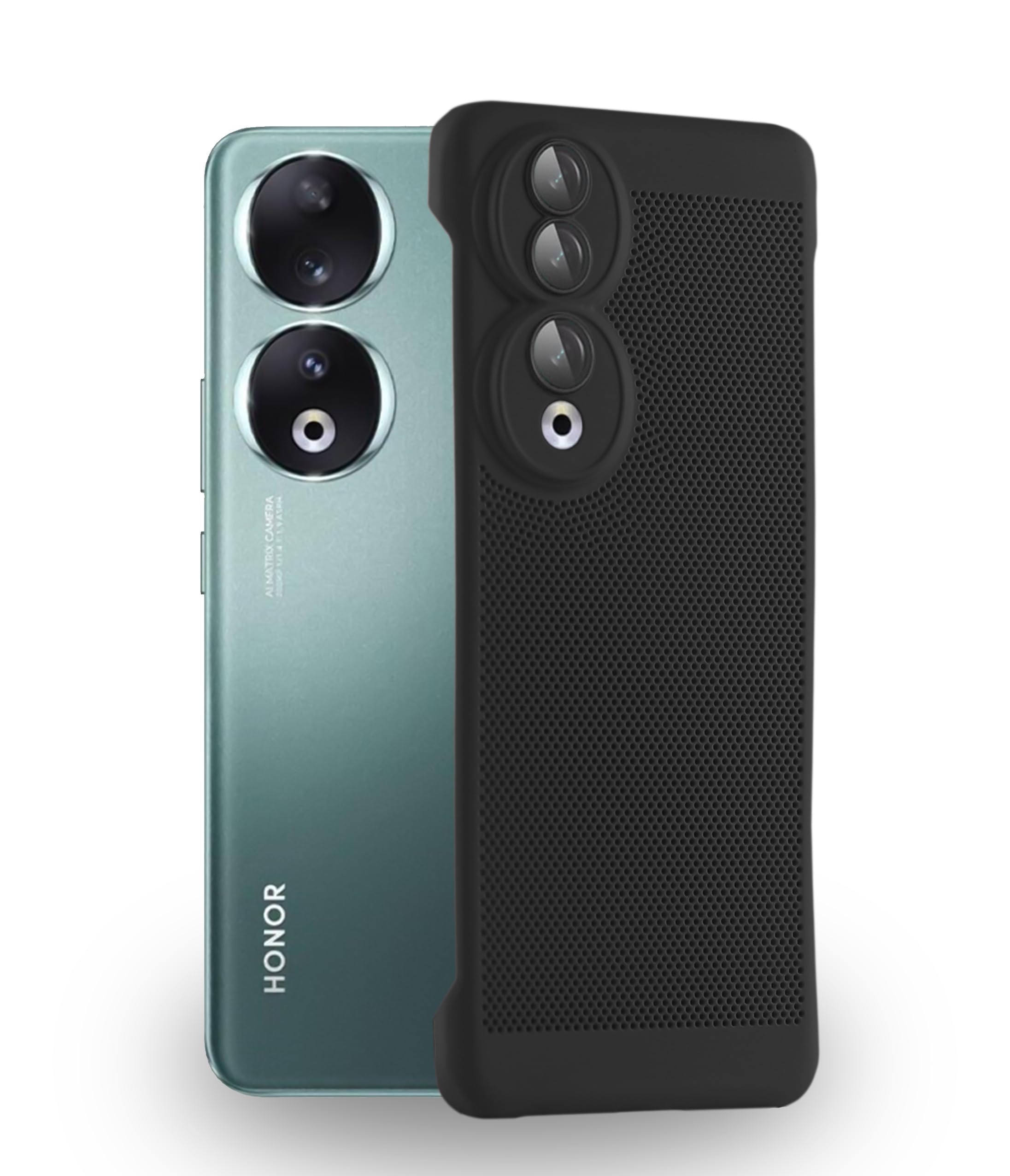 Dl3 Mobilak Case For Honor 90 5G Heat Dissipation Case with Built-in Camera Lens Protector Slim Fit Breathable Cooling Anti-Fingerprint Hard PC Back Shockproof Cover