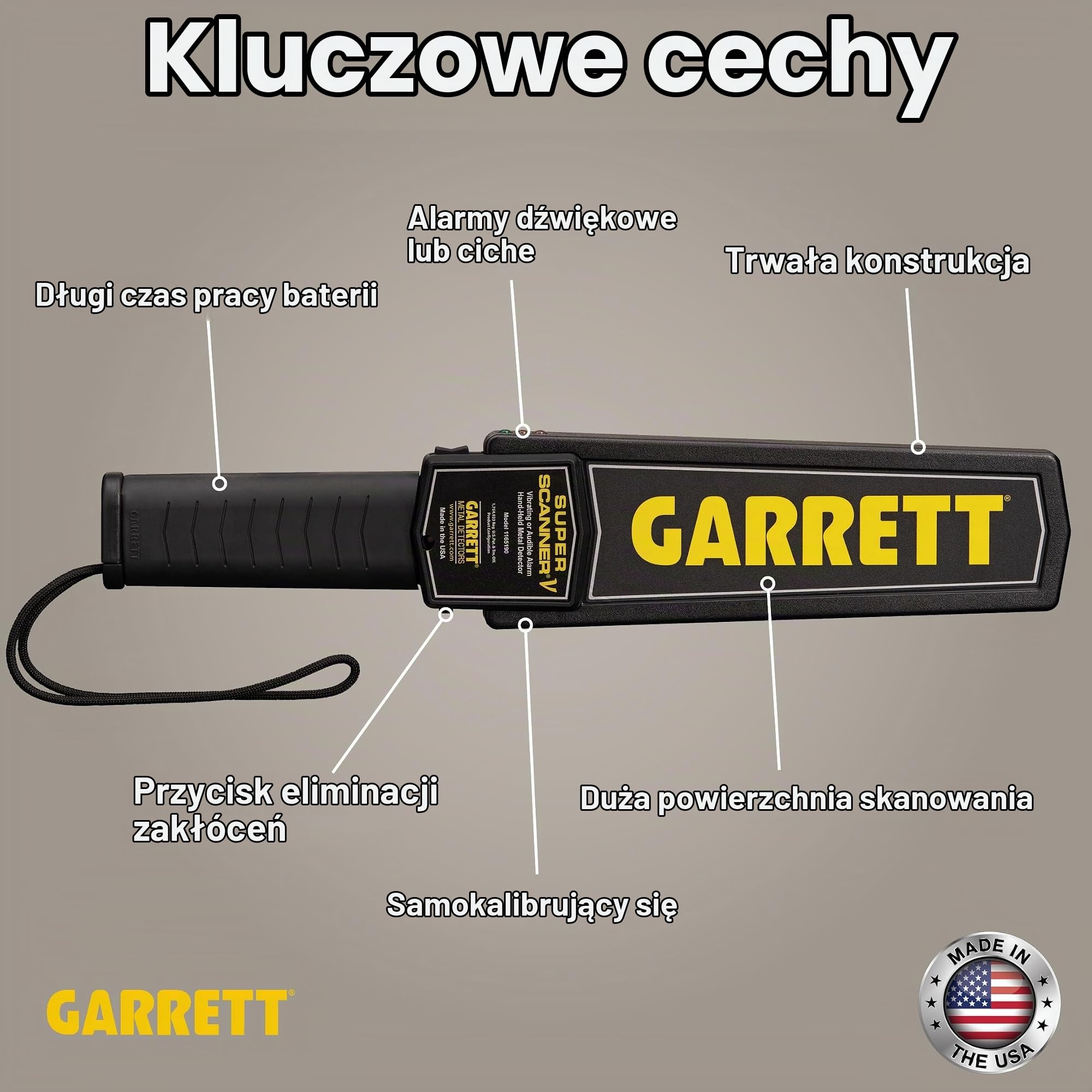 Garrett Super Scanner V Handdetektor digital (LED), akustisch 1165190