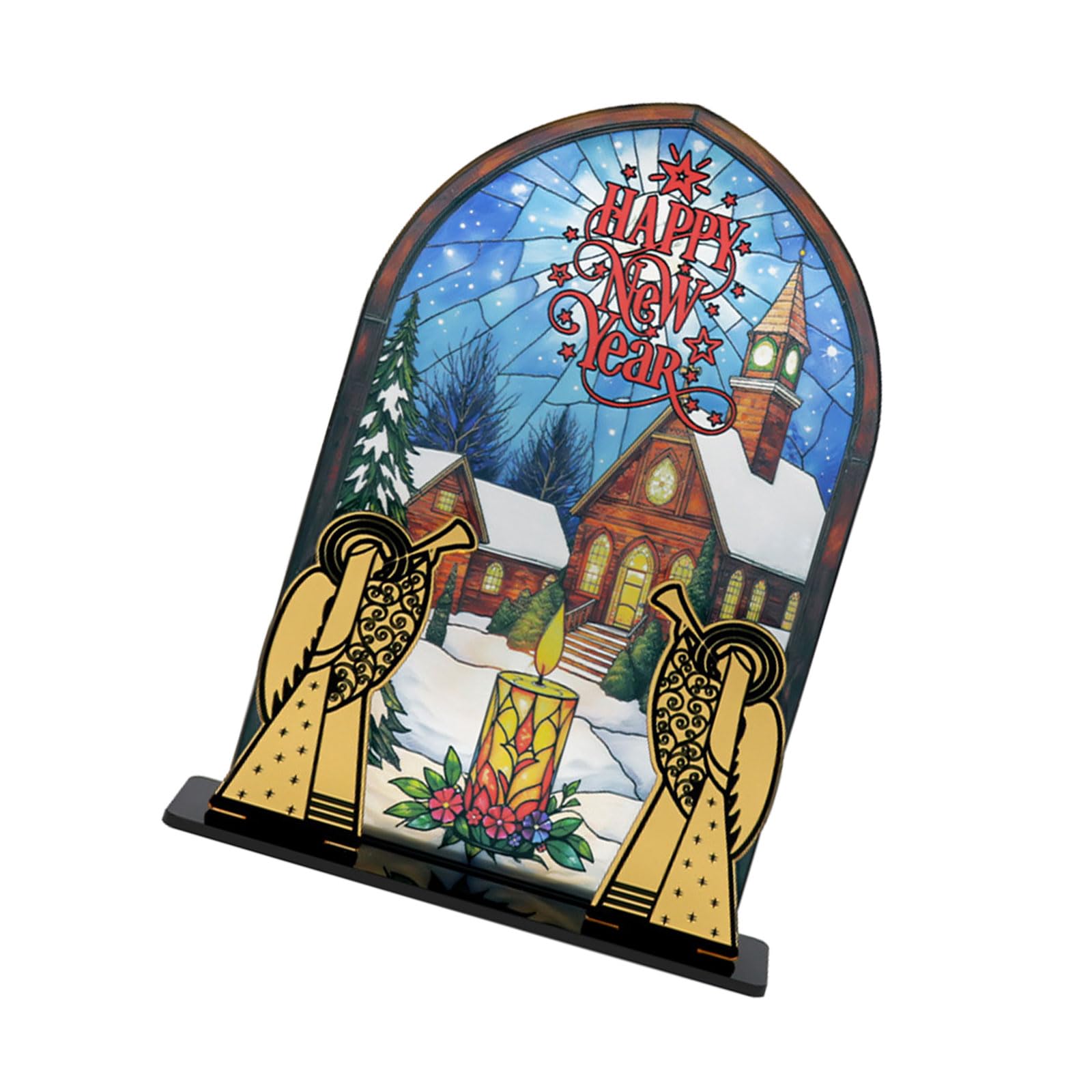 Xagmodshn D Entryway Christmas Table Ecor Acrylic Freestanding Holiday Accent For Esk Shelf Cabinet Mantel Small Space Styling Christmas Tabletop Ecor Acrylic Holiday Esk Ecoration Freestanding Shelf Accent