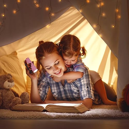 Miniatura 6 de Hilngav Juego de 6 mini linternas, pequeñas linternas multicolor para niños con cordón, 18 pilas AAA incluidas, para suministros de huracán, regalos