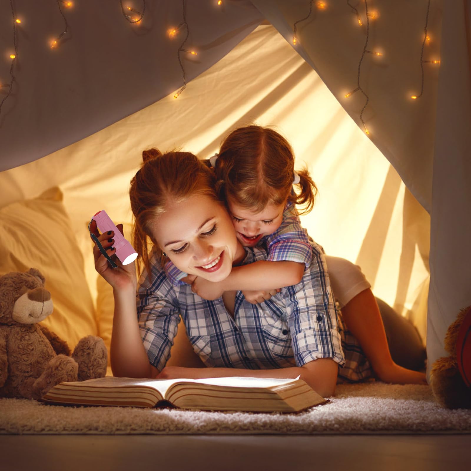 Whaply Confezione da 6 mini torce a 9 LED con cordino