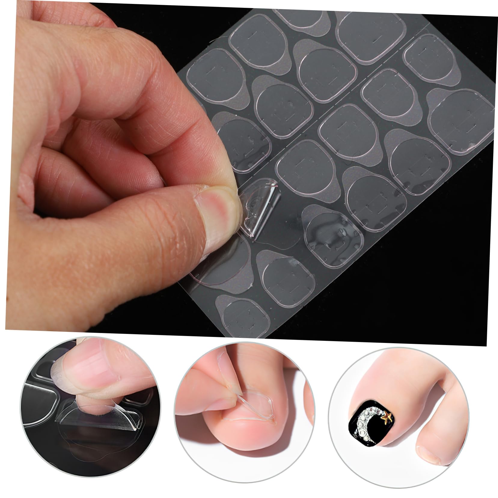 Beaupretty 5 Series Pegatina Consejos Para Pegajoso Clavos Prensa- Adhesivo De Uñas De Pegamento De Doble Cara Falso Uña Del Pie Falsa Uñas Postizas Pegamento De Gelatina Rosa 50 Hojas*5