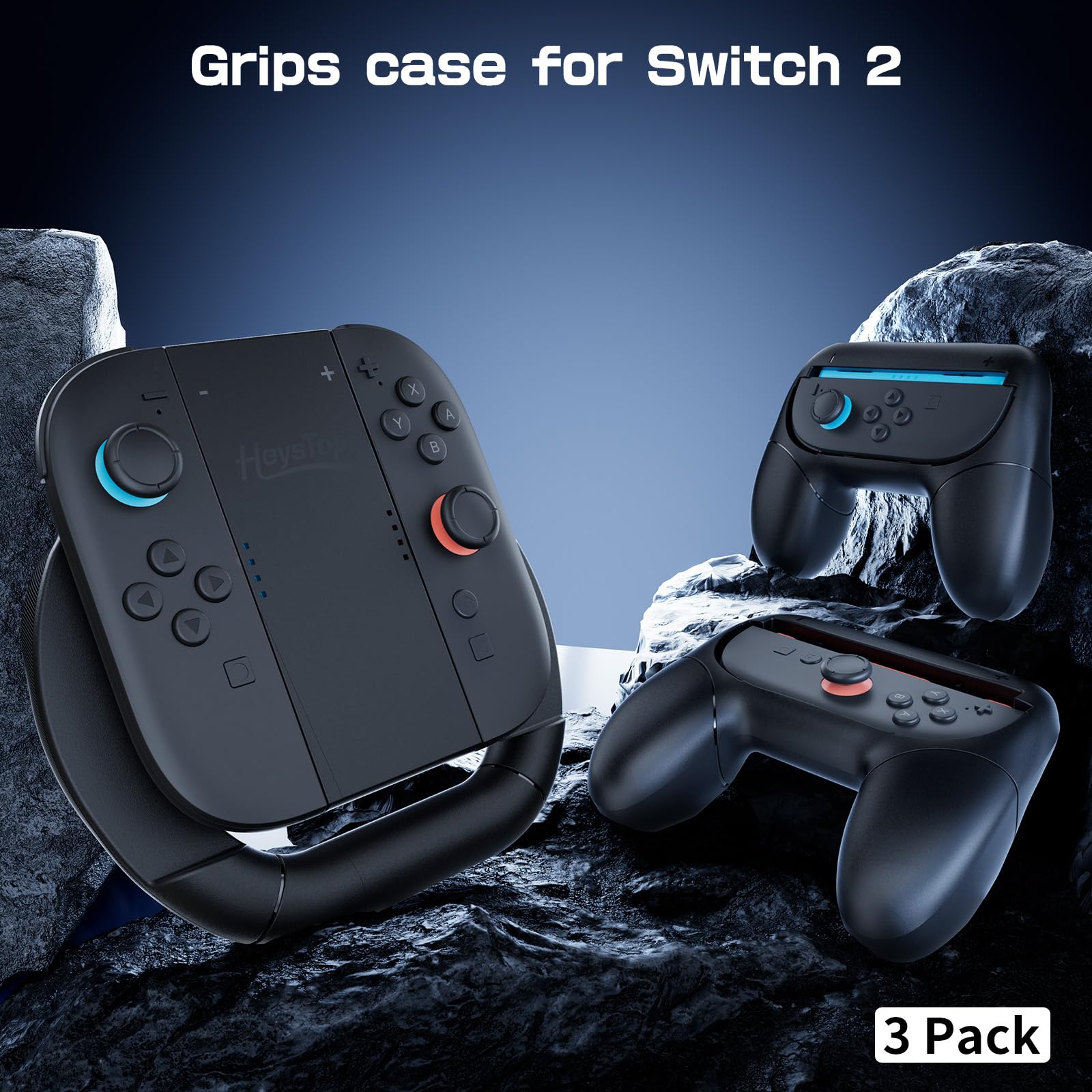 HEYSTOP [42 Pezzi] Grip per Nintendo Switch 2 Joycon,Set di Cover per JoyCon Comfort Grip 3 in 1,Accessori per Controller di Gioco Perfetti per Giochi di Corse Gioco Compatibile con Nintendo Switch 2