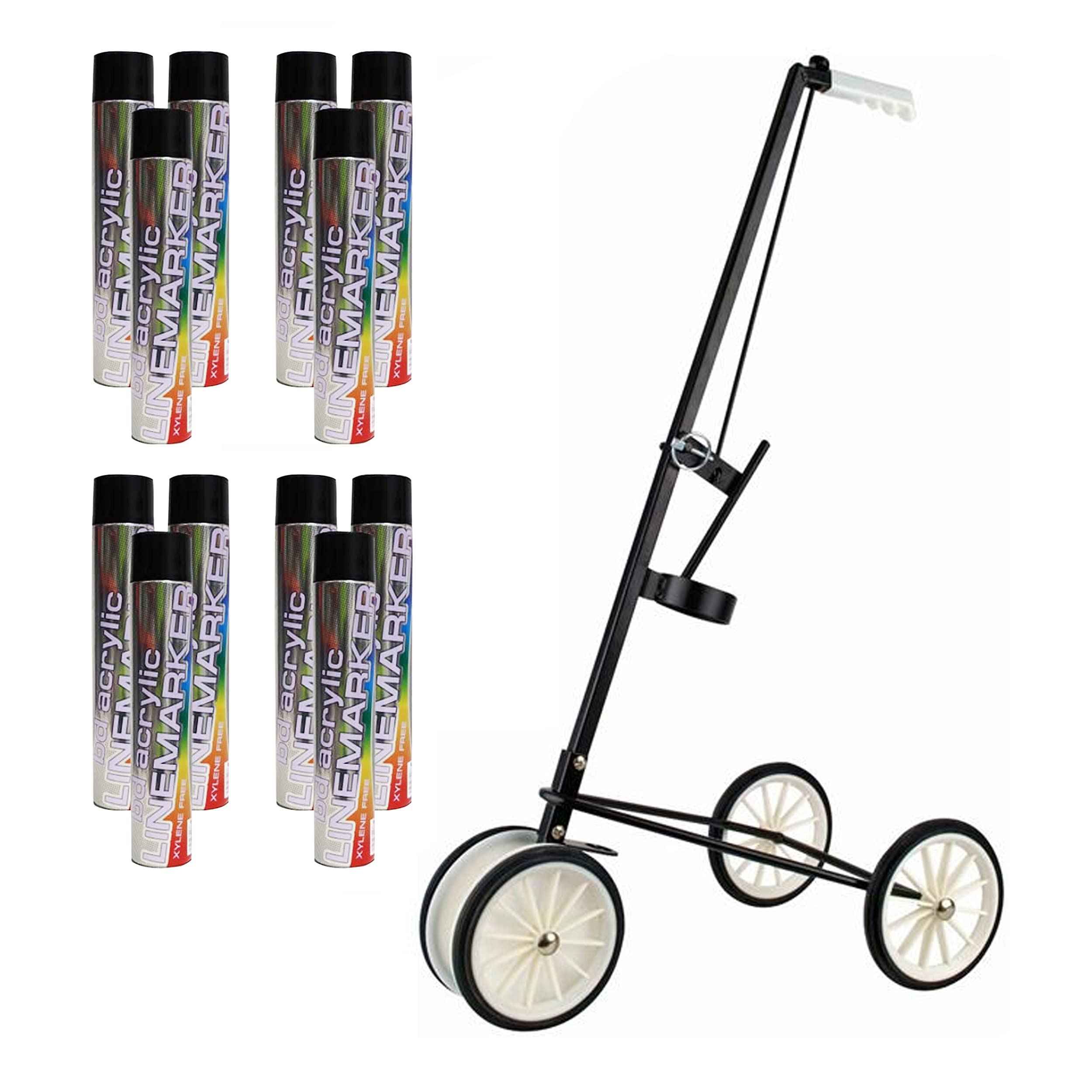 Buy 12x Aerosol Floor Line Marker Spray Paint & 1x 4 Wheeled Applicator
