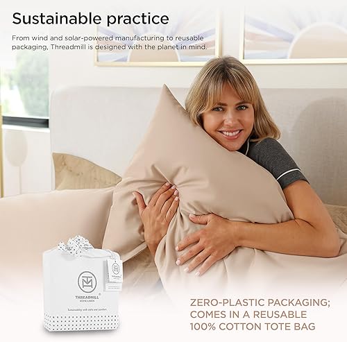 Miniatura 7 de Juego de sábanas Threadmill American Supima tamaño King  Juego de sábanas de lujo de 656 hilos de 4 piezas para colchón tamaño King  Sábanas de