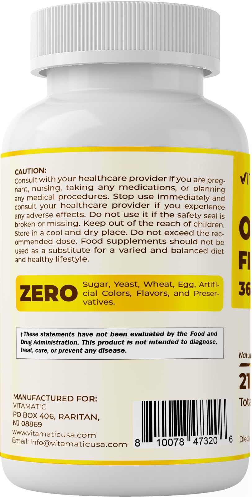 Vitamatic Triple Strength Omega 3 Fish Oil 3600mg Per Serving, 180 Softgels — Amazon image 7