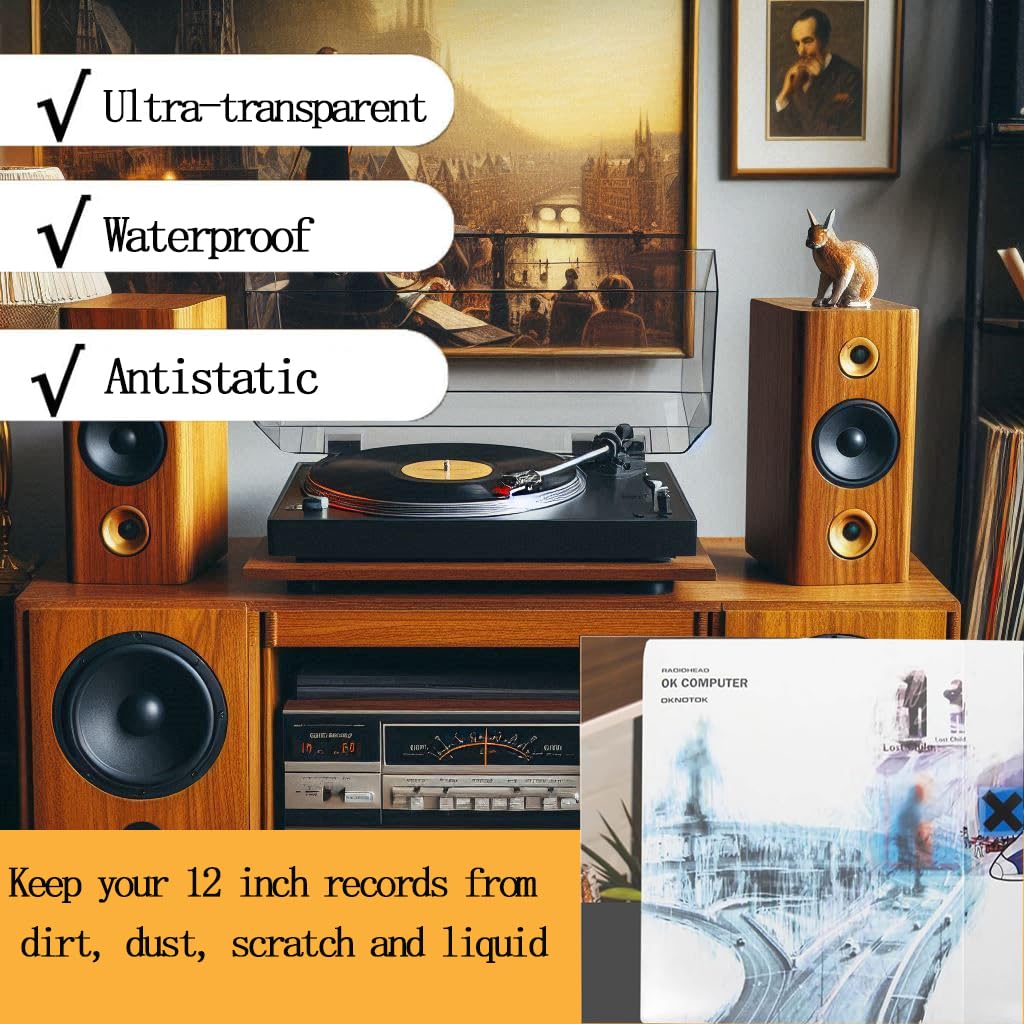 50 piezas de fundas exteriores de vinilo de 12 pulgadas, fundas de plástico para discos de vinilo LP, funda protectora de vinilo transparente sin ácido para álbum, funda de almacenamiento
