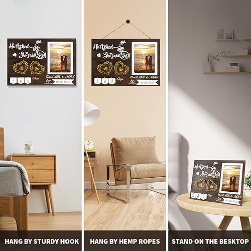 Miniatura 7 de Regalos de compromiso para parejas, calendario de cuenta regresiva de boda único de LANGHUA puede registrar la fecha de la boda, regalos de