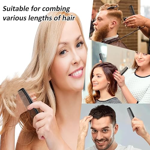 Miniatura 5 de 200 peines de pelo Aiofaervy a granel, envueltos individualmente de 5 pulgadas, color negro, peines de viaje y peinado para mujeres, peines de barba