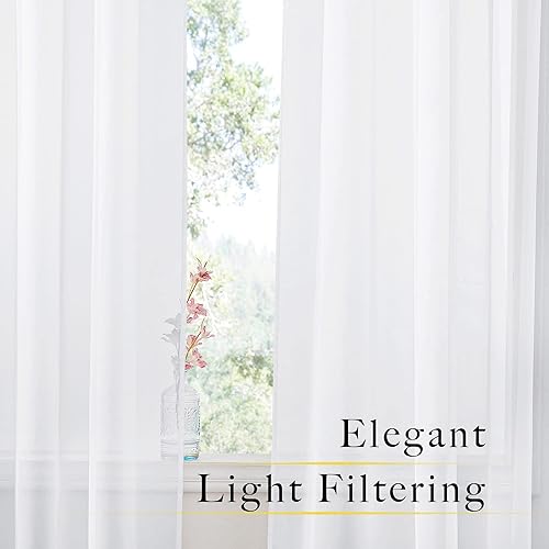 Miniatura 4 de NICETOWN 2 paneles de cortinas traslúcidas para patio y exteriores, impermeables, de 96 pulgadas de largo, con bolsillo superior filtrante de luz,