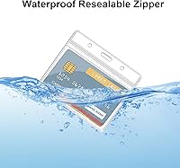 Vista 5 de 200 soportes para tarjetas de identificación horizontales transparentes, de plástico, impermeable, para oficina, escuela, conferencias