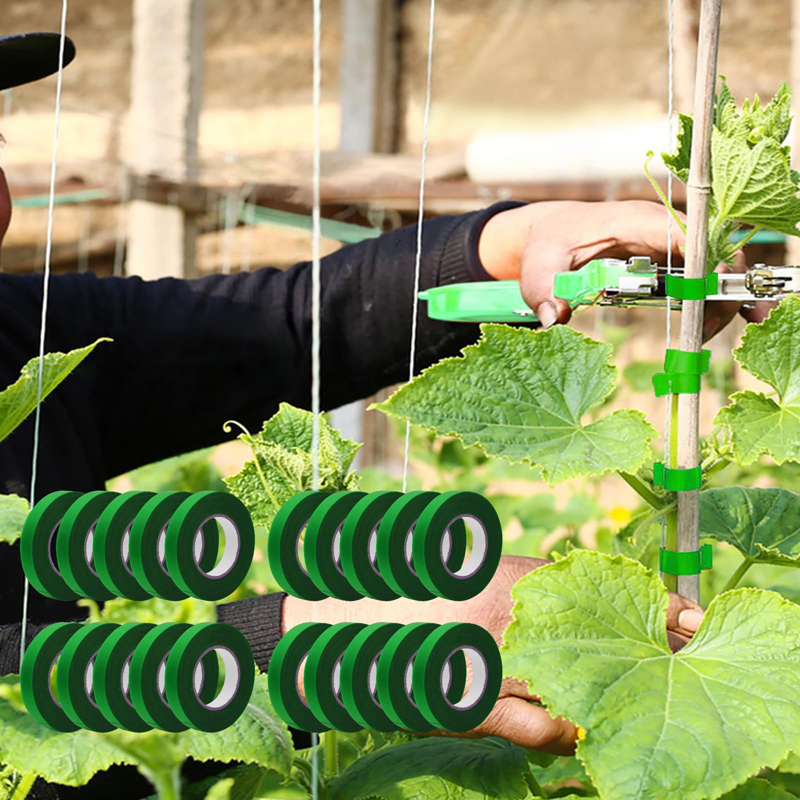 Maquina para Atar Plantas, Herramienta de Cinta de Jardín para Atar Ramas de Plantas Atadora De Tomates Atadora Agricola Herramientas huerto a Mano para Viñedo Pepino UVA Fruta Flores Vegetales